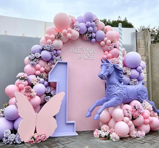 Pastel Pink Purple Balloon Garland Double Stuffed Baby Pink Balloons Arch Lavender Latex Balloons 18/12/5 Inch Macaron Balloon Kit for Baby Shower Wedding Princess Birthday Party Decor
