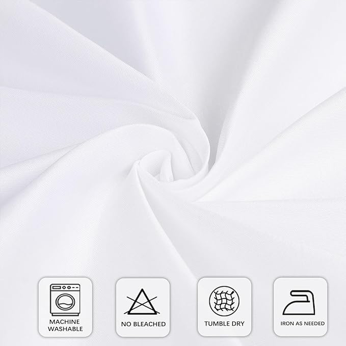 8 Packs White Table Cloth Rectangle 90x132 Inch for 6 Foot Rectangle Tables, Wrinkle Resistant Polyester Fabric Tablecloth Washable Rectangular Table Covers for Dining Wedding Party Buffet