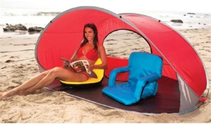 PICNIC TIME NCAA Georgia Tech Yellow Jackets Manta Portable Beach Tent, Pop Up Tent, Beach Sun Shelter Pop Up, (Gray with Black Accents)
