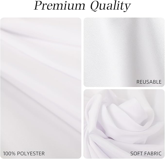 WIGENIUS 2 Pack White Table Cloth Rectangle Tablecloths 70X120 Inch,Polyester Table Cloth for 8 Foot Rectangle Tables,Wrinkle Resistant Washable Fabric Table Covers for Party,Wedding Banquet