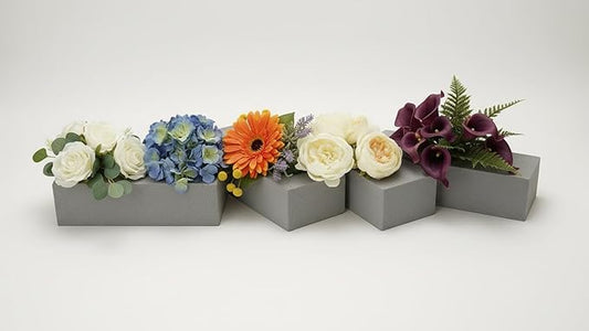 XCEL Floral Foam Blocks - Reusable, Weather Resistant Craft Foam Fresh & Artificial Flower Arrangements, Faux Florist Foam Planters Florist Supplies (Gray 9" x 3" x 3" - 4 Pack)
