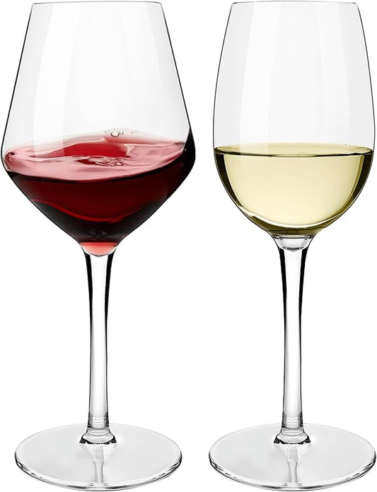 MICHLEY Unbreakable 15 oz Extra Large Wine Glasses & 12.5 oz Goblets, Tritan Plastic Clear Oversize Glassware for Any Occasion, Set of 8…