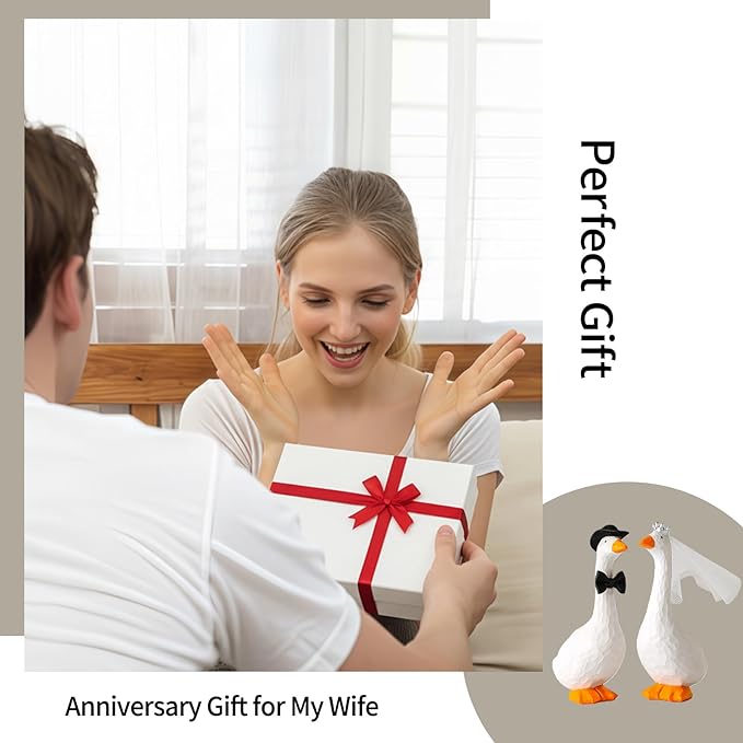 Fun Wedding Cake Toppers Unique Goose Cake Toppers, Couples wedding cake Decorations, Cool and Fun Wedding Cake Topper，Bride and Groom Engagement Anniversary