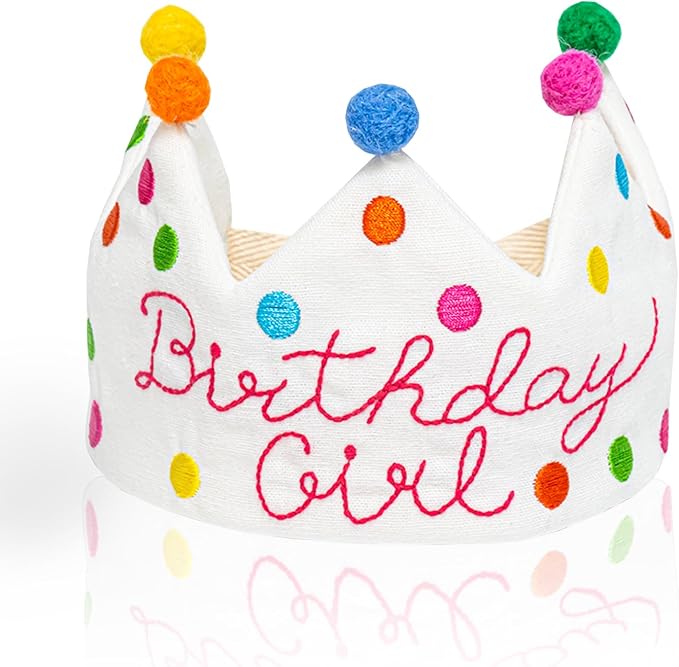 Personalized Hand Embroidered Birthday Hats Unique Happy Birthday Crowns Cute Party Hat for Boy Girl Fit All Ages