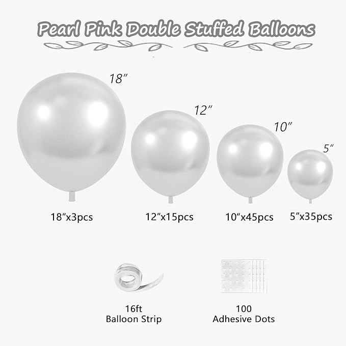 Metallic Silver Balloons, 98PCS Chrome Silver Balloon Garland Arch Kit, 18/12/10/5 Inch Different Sizes for Birthday Baby Shower Graduation Party Decorations