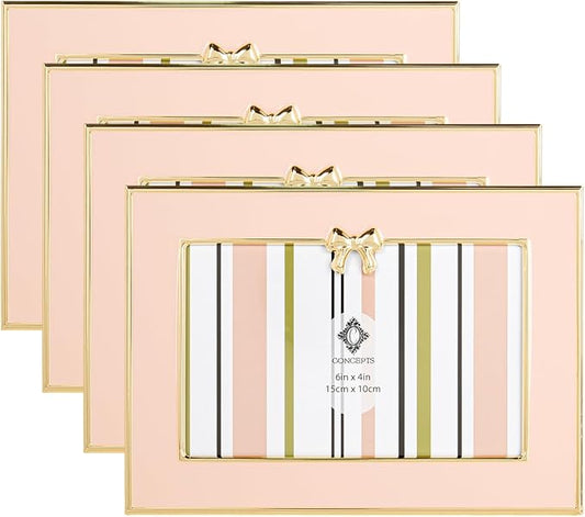 Concepts Enamel Metal Picture Frame Elegant Decorative Luxury Tabletop Photo Display Giftable Romantic Vintage-Inspired Feminine Keepsake Wedding Anniversary Home Decor