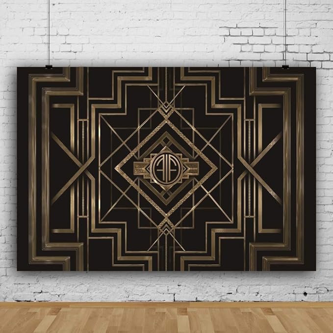 Leyiyi 10x8ft Great Black and Gold Birthday Photography Backdrop Adults Children Party Black and Gold Golden Banner Photo Studio Booth Background Newborn Baby Shower Decoration