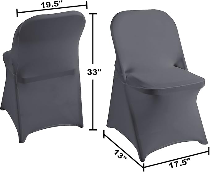 magalo 20 Pack Gray Spandex Folding Waterproof Chair Cover, Stretch Chair Cover Protector for Wedding, Party, Dining Banquet and Other Special Events