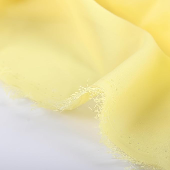 DUOBAO 59"Wide Chiffon Fabric Yellow Sheer Fabric 15 Feet Lightweight Fabric Yellow Fabric for Wedding Party Birthday （Yellow 5 Yards）