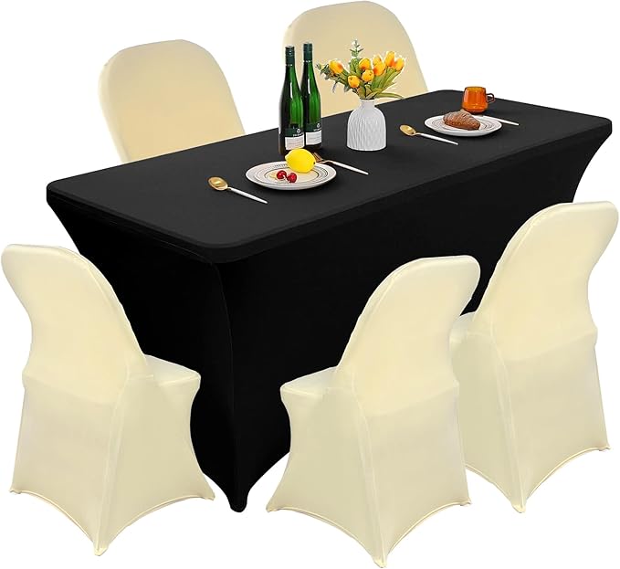 10PCS Stretch Spandex Folding Waterproof Chair Covers,Universal Fitted Chair Cover Protector for Wedding Party Banquet Holidays Celebration Decoration(Champagne)