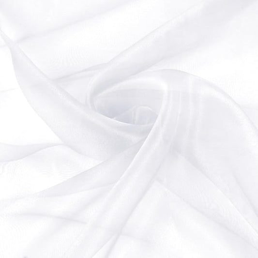 VACVELT Sheer Organza Fabric by The Yard, 60 Inch Wide White Organza Fabric Bolt Bridal Sheer Tulle Fabric, Silk Organza Fabric Roll for Wedding Party Decorations Backdrop Curtain (10 Yards)