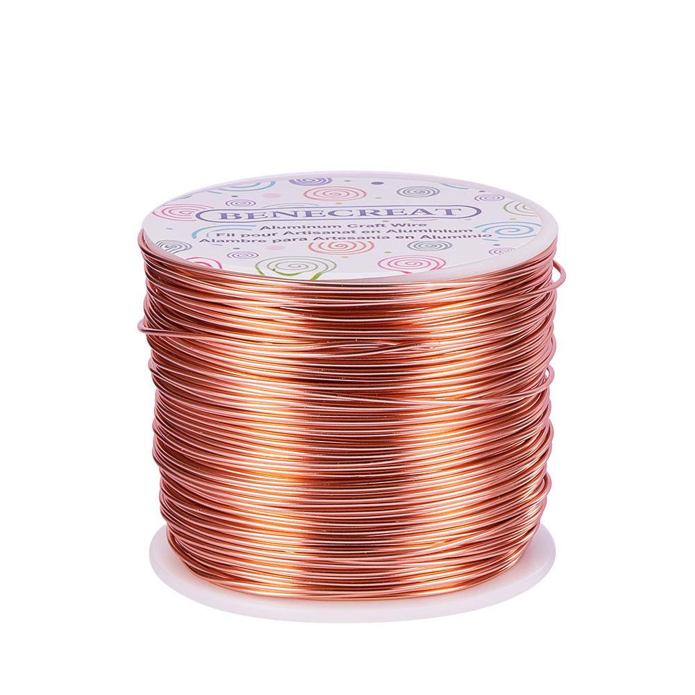 BENECREAT 17 Gauge Jewelry Craft Aluminum Wire 380 Feet Bendable Metal Sculpting Wire for Craft Floral Model Skeleton Making, Copper Tone