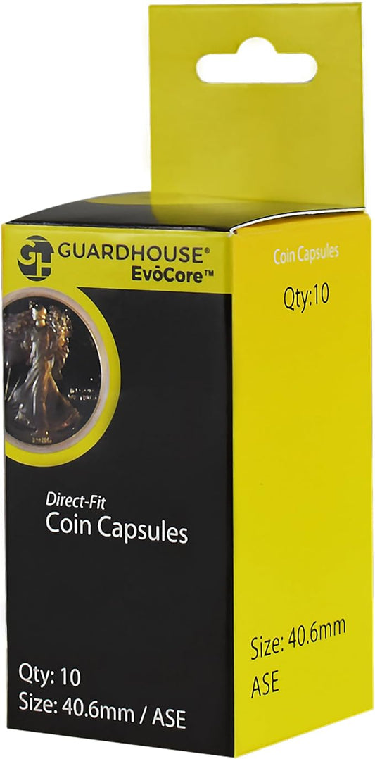 Guardhouse Box of 10 Direct Fit 40.6mm Coin Holders American Silver Eagles