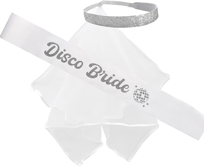 Pop Fizz Designs Last Disco Bachelorette Party Veil for Brides