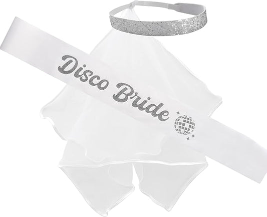 Pop Fizz Designs Last Disco Bachelorette Party Veil for Brides