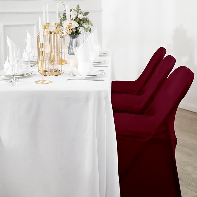 Spandex Chair Cover,12PCS,Living Room Folding Chair Covers,Removable Chair Covers Washable Protector Stretch Chair Cover for Party, Banquet,Wedding Event,Hotel(Burgundy)