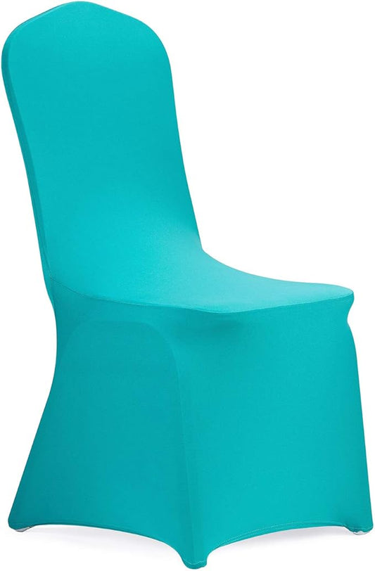 Peomeise Stretch Spandex Chair Cover for Wedding Party Dining Banquet Event (Turquoise, 12)