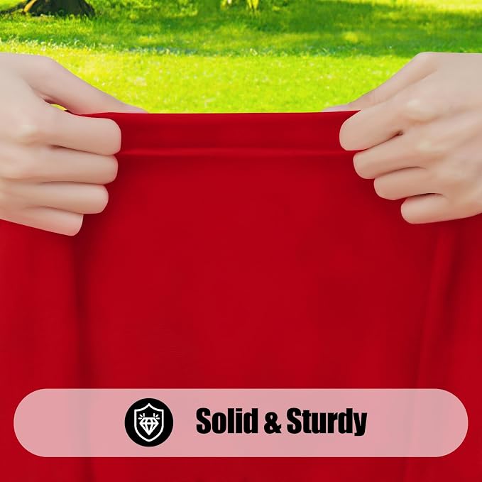Smiry 6 Pack Rectangle Picnic Table Cloth, Waterproof Elastic Fitted Tablecloths, Washable Polyester Rectangular Patio Table Cover for Camping, Indoor and Outdoor (Red, 30"x48")