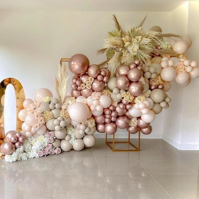 Double Stuffed Blush Balloons Different Sizes 18In 12In 5In Nude Balloon Garland Kit Pastel Cream Peach Latex Balloon Arch For Birthday Wedding Baby Bridal Shower Gender Reveal Bachelorette Supply