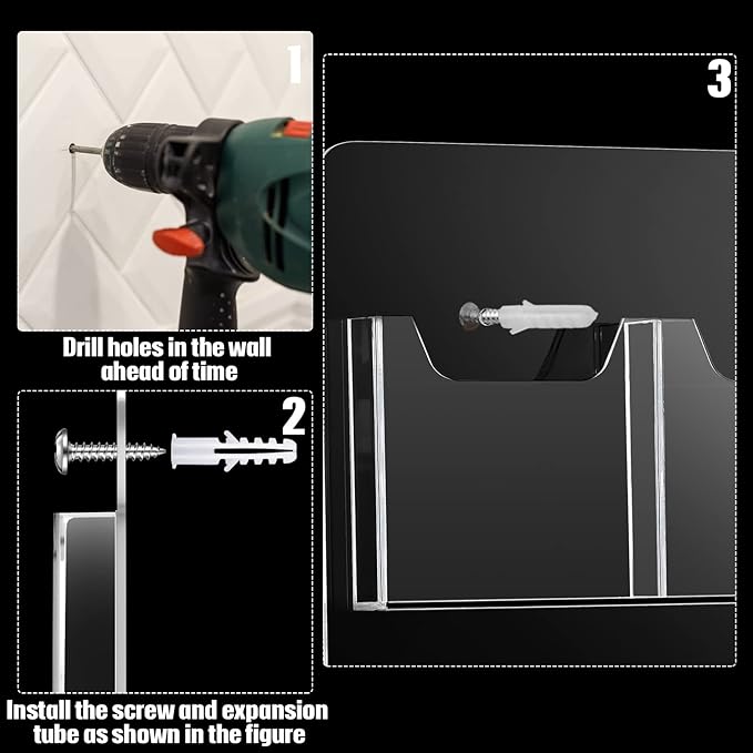 Eersida 2 Pack Acrylic Brochure Pamphlet Holder Wall Mount Clear Brochure Display Holder Plastic Trifold Flyer Rack Literature Storage Rack for Offices Waiting Room (10 Pockets, 15 x 21 Inch)