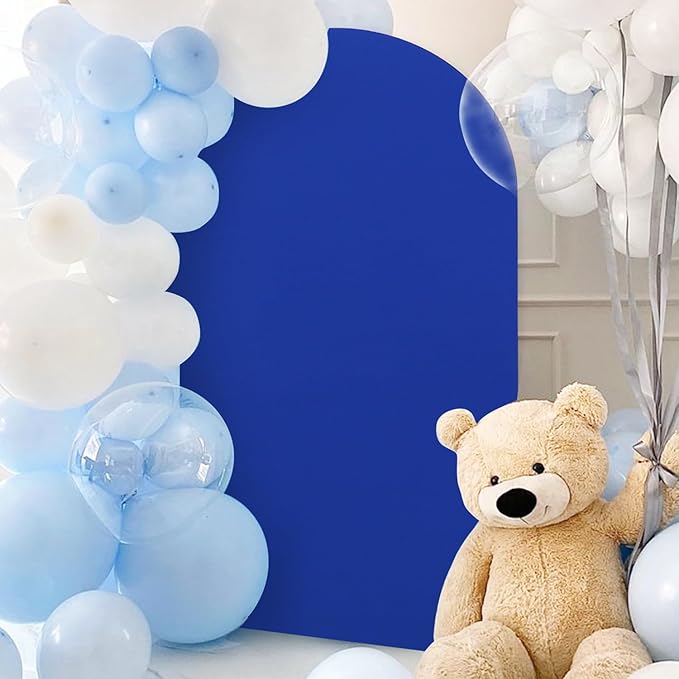 Royal Blue Arch Cover 7.2FT Spandex Fitted Arched Backdrop Cover for Half Arch Stand Stretchy Backdrop Covers Wedding Arched Stand Covers Fabric for Baby Shower Banquet Decoration