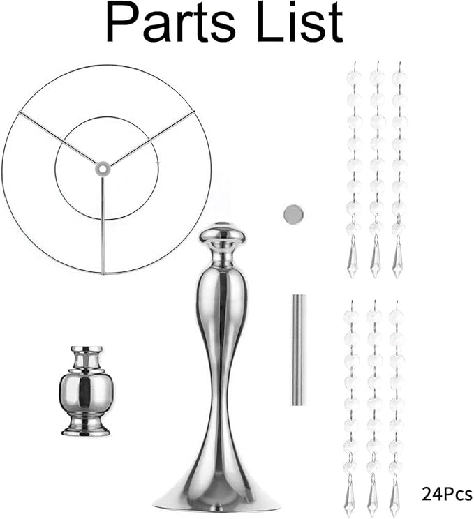 10 Pcs Silver Vases for Centerpieces, 13.8in Crystal Flower Arrangement Stand, Wedding Centerpieces for Tables, Tall Metal Flower Vase Holders for Wedding, Event, Reception, Birthday, Home Decor | High End Crystal Design Vase Stand for Wedding Party Re...