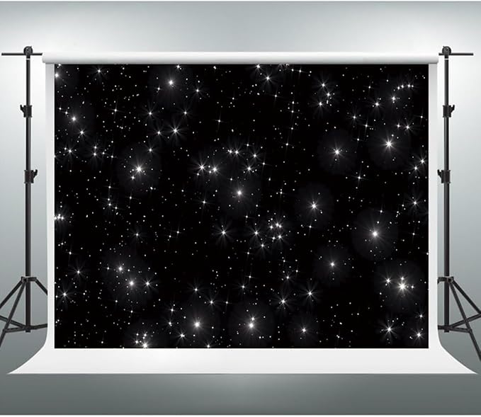 YongFoto Night Sky Stars Backdrop 9x6ft Universe Space Starry Galaxy Stars Photography Background Birthday Wedding Baby Shower Party Banner Decorations Photo Studio Booth Props Portrait Photoshoot