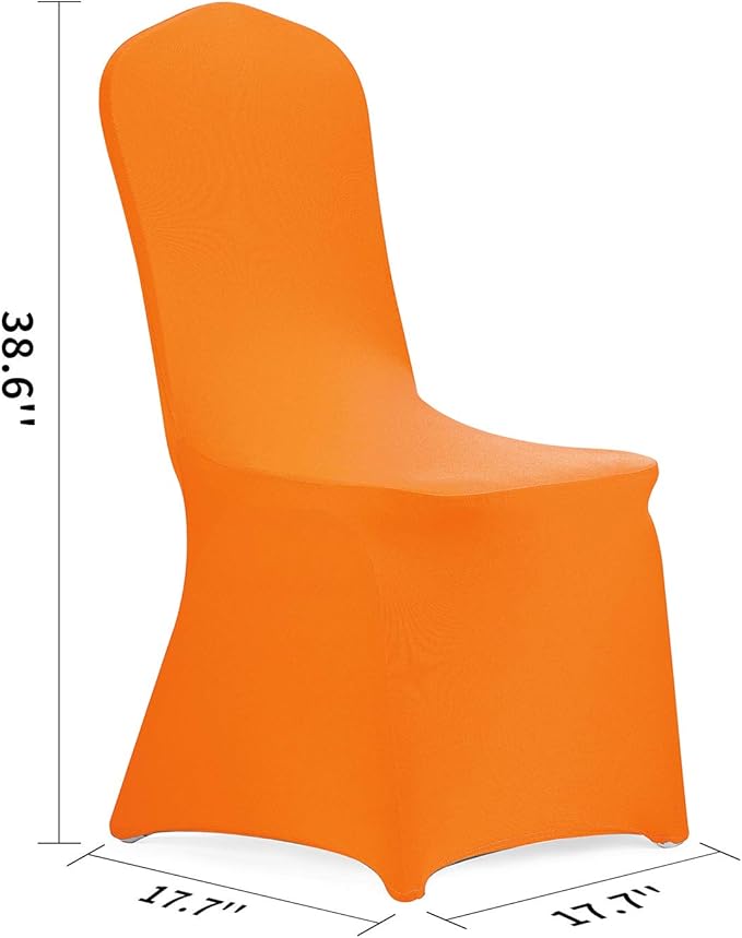 Peomeise Stretch Spandex Chair Cover for Wedding Party Dining Banquet Event (Orange, 25)