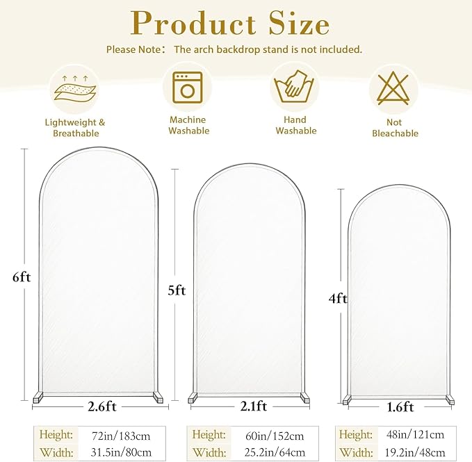 Wedding Arch Backdrop Cover Set of 3, Red and Black Double Color Arch Stand Covers, 6FT, 5FT, 4FT Spandex Fitted Arch Covers for Graduation Birthday Party Banquet Photography Background Decoration