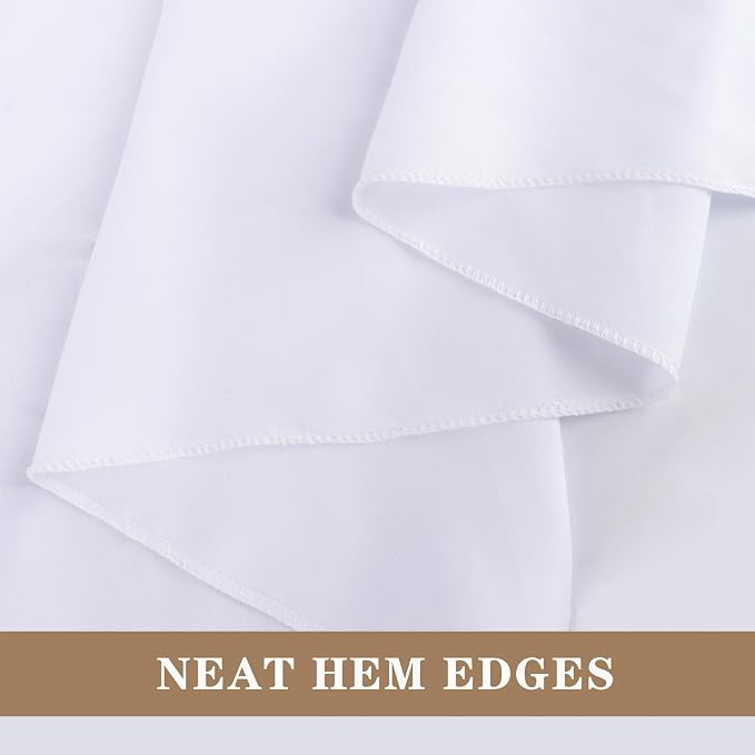 90 Inch White Round Tablecloth, Premium Soft Touch Polyester Table Cloth, High-Opacity & Wrinkle Free, Spillproof Circular Table Cover for Weddings, Banquets, Buffets and Parties