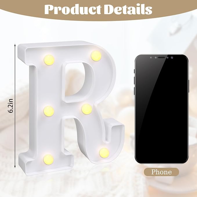 JUSTOTRY 6Pcs Mr & Mrs LED Light Up Letters, 6.2 Inch Shiny Freestanding Mr and Mrs Sign Lights for Marriage Anniversary Celebration Engagement Banquet Wedding Table Decoration (Warm White)