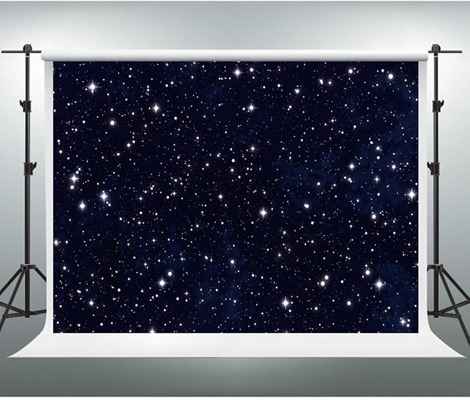 YongFoto Night Sky Stars Backdrop 12x10ft Universe Space Starry Galaxy Stars Photography Background Birthday Wedding Baby Shower Party Banner Decorations Photo Studio Booth Props Portrait Photoshoot