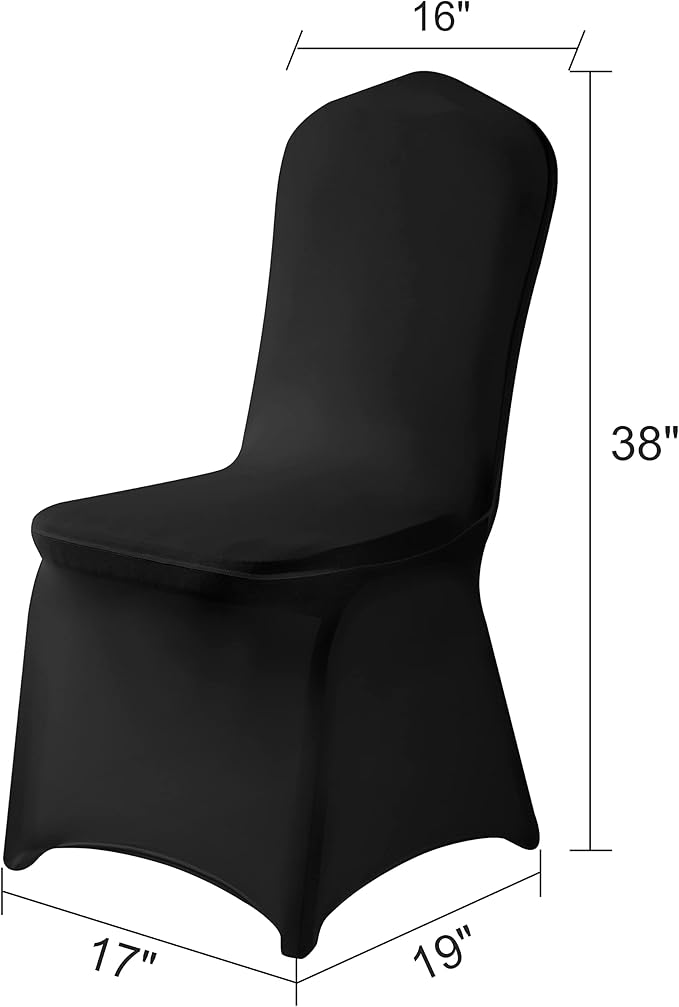 Spandex Chair Covers, 25PCS, Washable Protector for Living Room, Party, Banquet, Wedding, Hotel (Black)