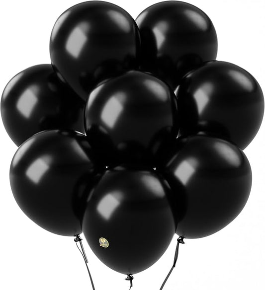 AFTERLOON® Biodegradable Balloons 24 pcs Onyx Black 12 Inch, Matte Color Thickened Extra Strong Latex Helium Float, Multicolor Colorful Bulk Color ballon baloon Globos Para Decoration De Fiestas Kids