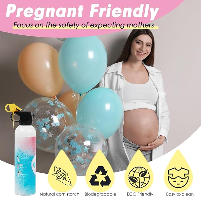 Gender Reveal Giant Size Fire Extinguisher 2 Packs Large 100% Biodegragable Pink Smoke Spray Color Powder Smoke Bomb | Blasts 10+ Feet 700g| Baby Gender Reveal Party Decorations & Ideas
