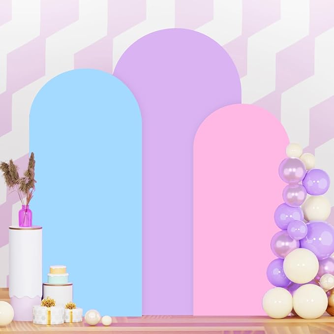 Wedding Arch Cover Set of 3 Arch Backdrop Cover 6FT 5FT 4FT Spandex Backdrop Cover for Arches Stand Balloon Arched Stand Cover Rainbow for Birthday Party Baby Shower Banquet Arches Decorations