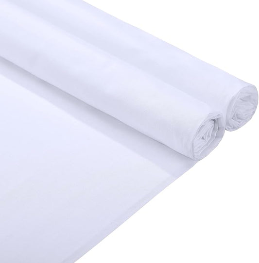10 Yards x 63 Inches 100% Cotton Muslin Fabric by The Yard Draping Muslin Cloth Roll Textile Natural Cotton Fabric Bleached or Unbleached for Quilting Sewing Apparel Backing Material(White)