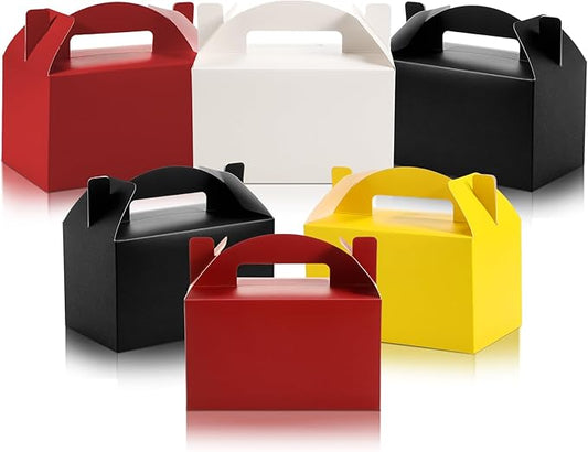 Skyygemm 24 Pcs Graduation Party Favor Gable Boxes Colorful Paper Treat Goodie Candy Cake Gift Box for Summer Birthday Wedding Party Decorations, 6 x 3.5 x 3.5 Inch(Multicolor)