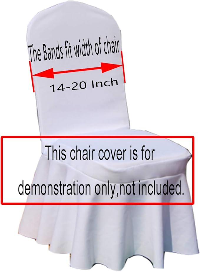 50PCS Spandex Chair Sashes Bows Elastic Chair Bands with Buckle Slider Sashes Bows for Wedding Decorations (50PCS, Light Blue)