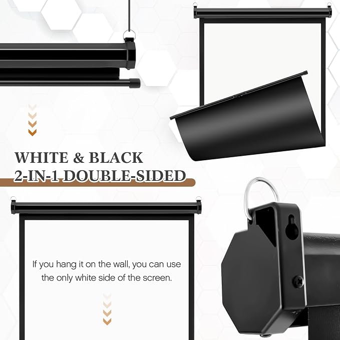 Colingmill Retractable White Backdrop Screen 36.2" x 55" ID Photo Portable Background Roll-up/Pull-Down Background Passport Auto Lock Photographic Backdrop for ID Passport Photos Photography