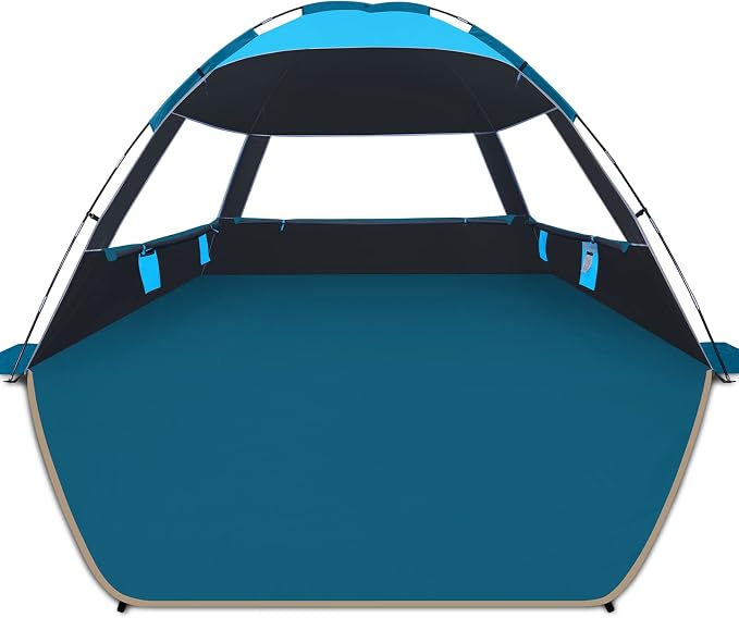 COMMOUDS Beach Tent Sun Shelter for 3/4/6/8 Person, UPF 50+ UV Protection Beach Shade Canopy Tent, Lightweight, Easy Set Up and Carry