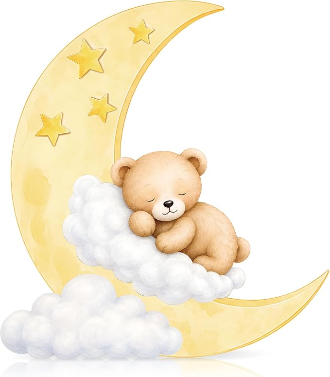 4ft Bear Baby Shower Decorations, Large Moon and Bear Cardboard Cutout Cute We Can Bearly Wait Theme Photo Booth Prop for Birthday Gender Reveal Party Supplies Outdoor Indoor