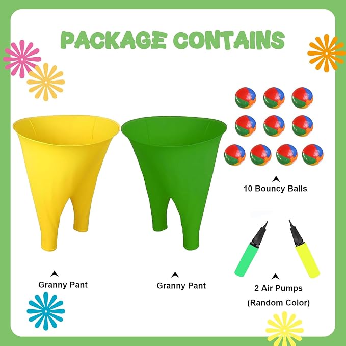 Granny Pants Yard Game,Granny Pants Outdoor Game Tossing Games with Bouncy Balls & Pump for Backyard Parties Field Day Fun Family Adults