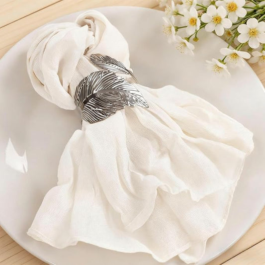 MLMC 24 Pack Cheesecloth Napkins Wedding Napkins 21"x21" Boho Reusable Napkins in Bulk for Wedding Bridal Baby Shower Events Table Decor Ivory White