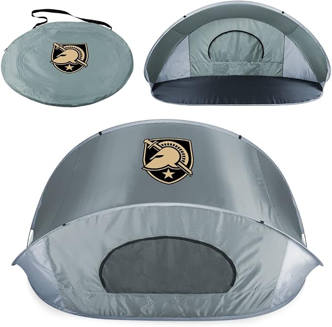 PICNIC TIME NCAA Georgia Tech Yellow Jackets Manta Portable Beach Tent, Pop Up Tent, Beach Sun Shelter Pop Up, (Gray with Black Accents)