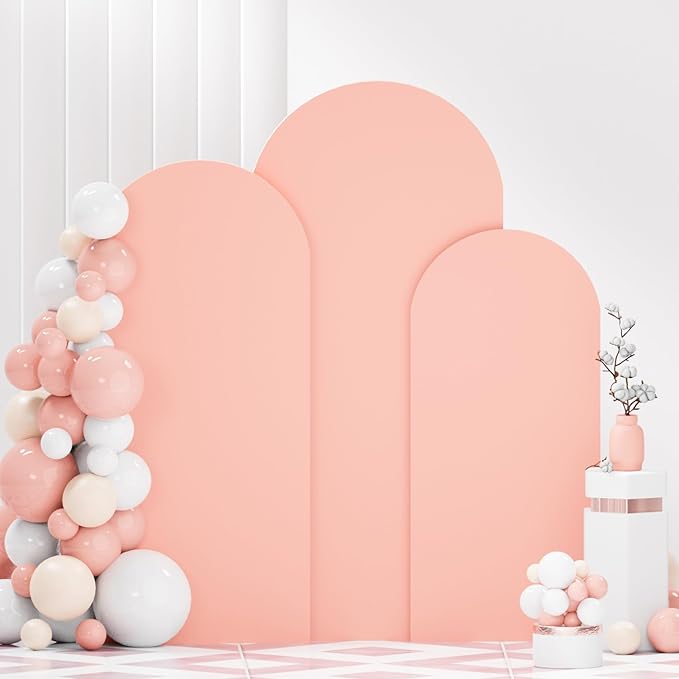 FANPROMS Wedding Arch Covers Set of 3 Dusty Rose Arch Covers Stretchy Fabric 6FT 6.6FT 7.2FT Spandex Arch Stand Cover for Arch Stand Chiara Arch Cover 2-Sided Arched Cover for Party Wedding