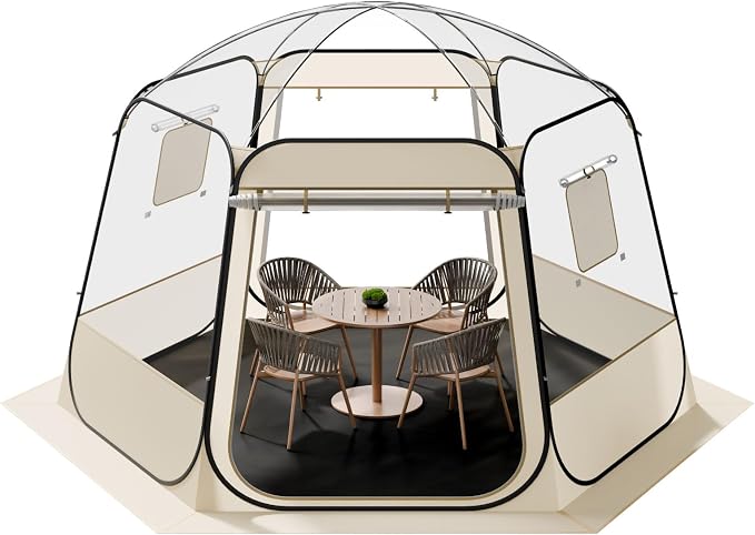 VEVOR Pop up Sports Tent, 8 Sizes Optional Clear Bubble Tent for 1-6 Person, Waterproof Outdoor Pod with Floor Mat & Top Cover, Garden Igloo Dome Tents Camping Shelter for Sports Watching