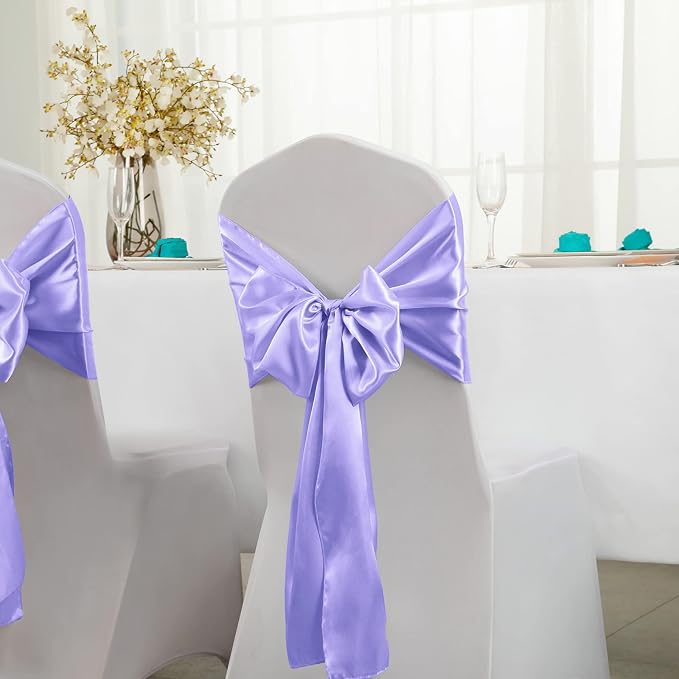 Horbaunal 2 Pack Lavender Satin Table Runner 12 x 108 Inch, Smooth Table Runners for Wedding Banquets Birthday Party