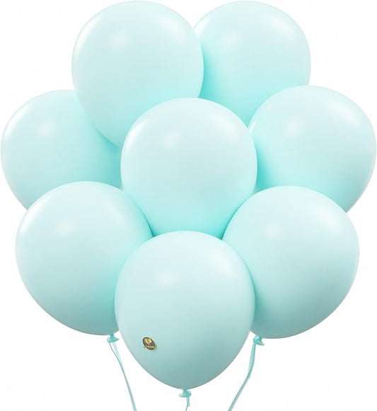 AFTERLOON® Biodegradable Balloons 24 pcs Pastel Mint 12 Inch, Matte Color Thickened Extra Strong Latex Helium Float, Colorful Bulk Color ballon baloon Globos Para Decoration De Fiestas Kids