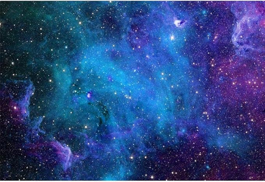 Galaxy Stars Blue Backdrop Universe Nebula Galaxy Background for Kids Birthday Party Explore Theme Party Baby Shower Night BBQ Decorative Banner Studio Props 6x6ft(180x180cm)